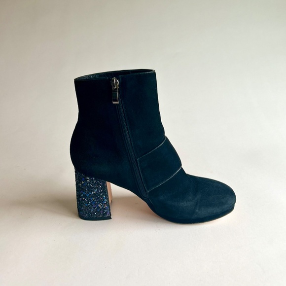 Gucci Black Suede Genuine Leather Glitter Heel Ankle Boots size EUR 40, US 9.5 - Picture 13 of 16